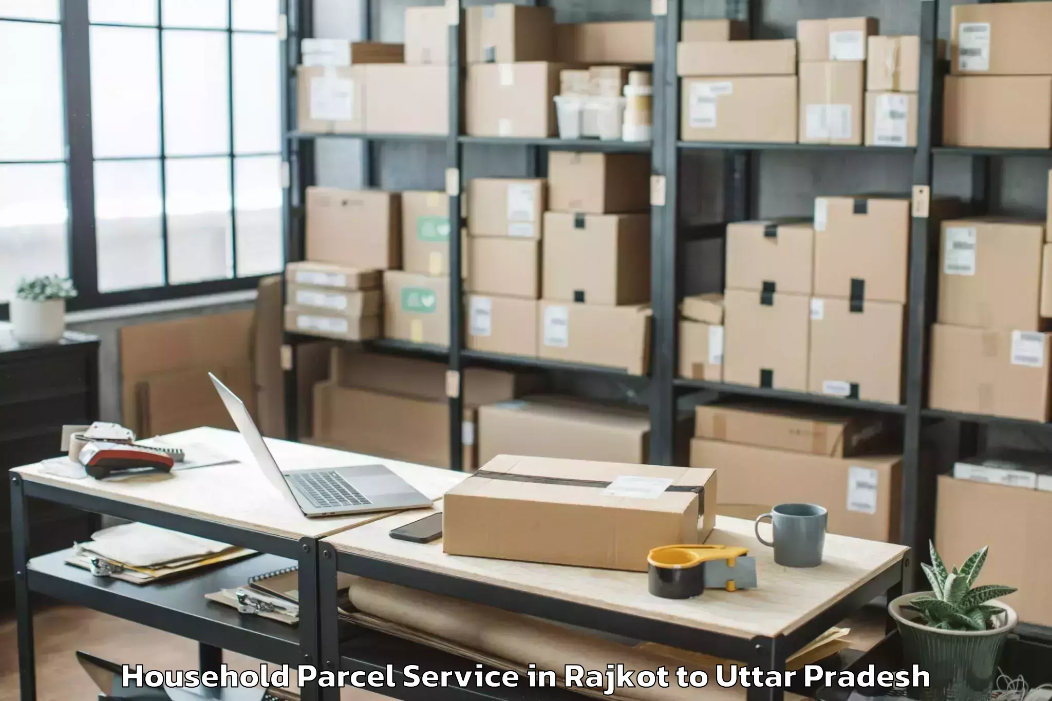 Book Rajkot to Jansath Household Parcel Online